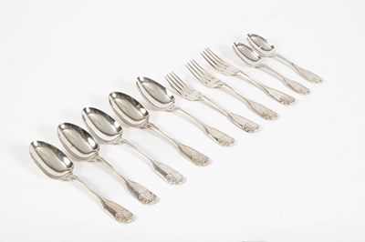 Lot 15 - A William IV silver part table service