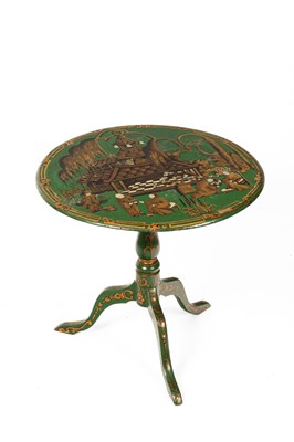 Lot 648 - A green painted Chinoiserie tripod table