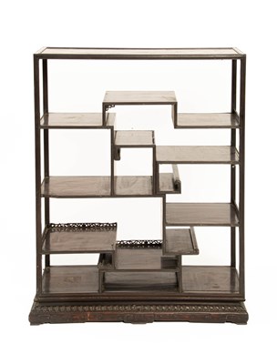 Lot 69 - A Chinese rosewood set of display shelves
