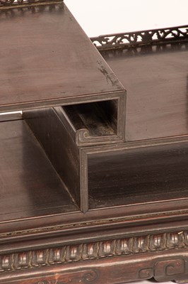 Lot 69 - A Chinese rosewood set of display shelves