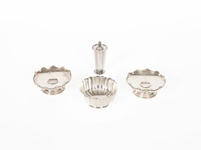 Lot 439 - A matched pair of silver bonbon dishes