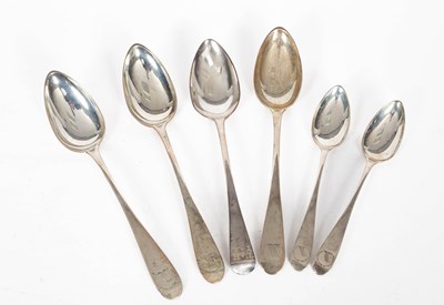 Lot 442 - A set of three silver tablespoons