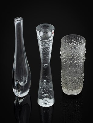 Lot 225 - A Littala Swedish glass candlestick