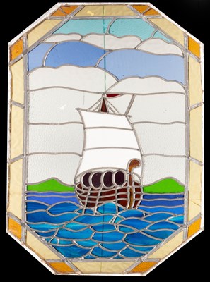 Lot 846 - A leaded stained glass panel