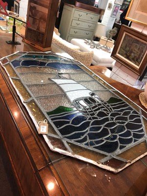 Lot 846 - A leaded stained glass panel