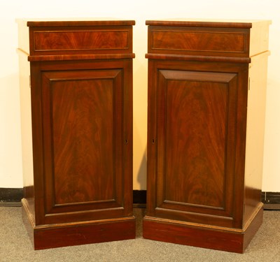 Lot 663 - A pair of 19th Century mahogany plinth cupboards