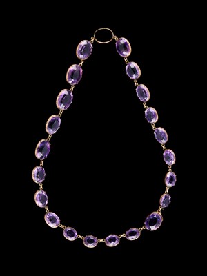 Lot 240 - A 19th Century yellow gold and amethyst Riviere