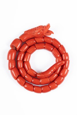 Lot 242 - A Victorian coral snake bracelet