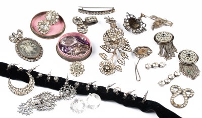 Lot 250 - A collection of Georgian, Victorian and later paste set jewellery