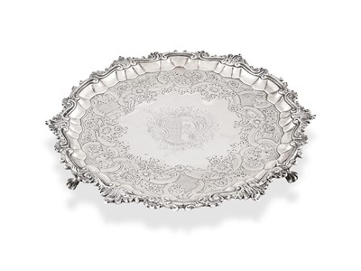 Lot 387 - A George II silver salver