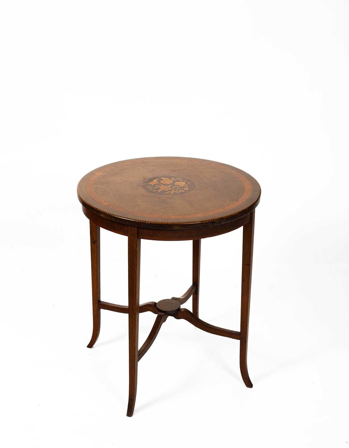 Lot 666 - An Edwardian Inlaid Lamp Table