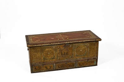 Lot 667 - A Ceylonese brass mounted chest