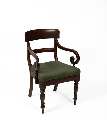 Lot 671 - A Regency mahogany bar back open armchair