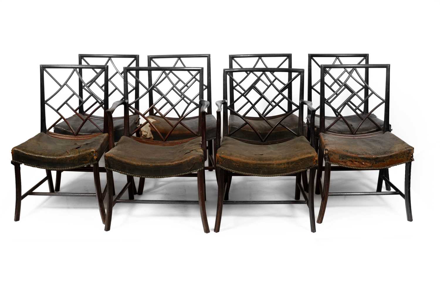Lot 672 - A set of eight 19th Century mahogany Cockpen chairs