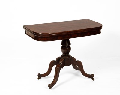 Lot 675 - A Regency mahogany fold-over tea table