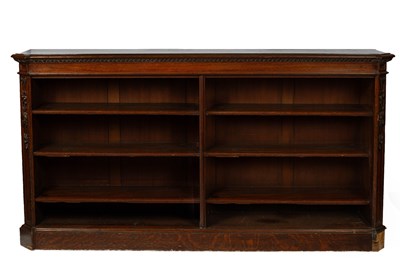 Lot 676 - A Victorian oak dwarf bookcase