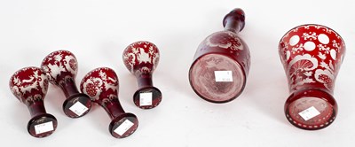 Lot 751 - A Bohemian ruby glass decanter