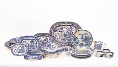 Lot 792 - A group of English blue and white pottery