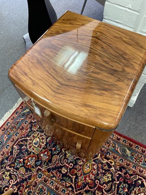 Lot 18 - A pair of vintage early 20th Century Art Deco walnut bedside chests