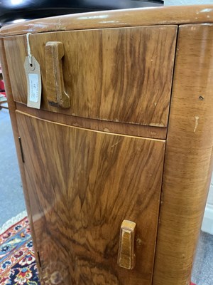 Lot 18 - A pair of vintage early 20th Century Art Deco walnut bedside chests