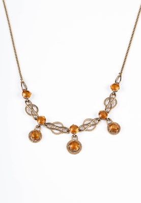 Lot 286 - A 9ct yellow gold and citrine necklace