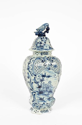 Lot 752 - A Delft vase and cover