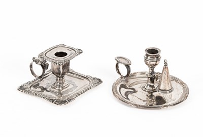 Lot 396 - A William IV silver chamberstick