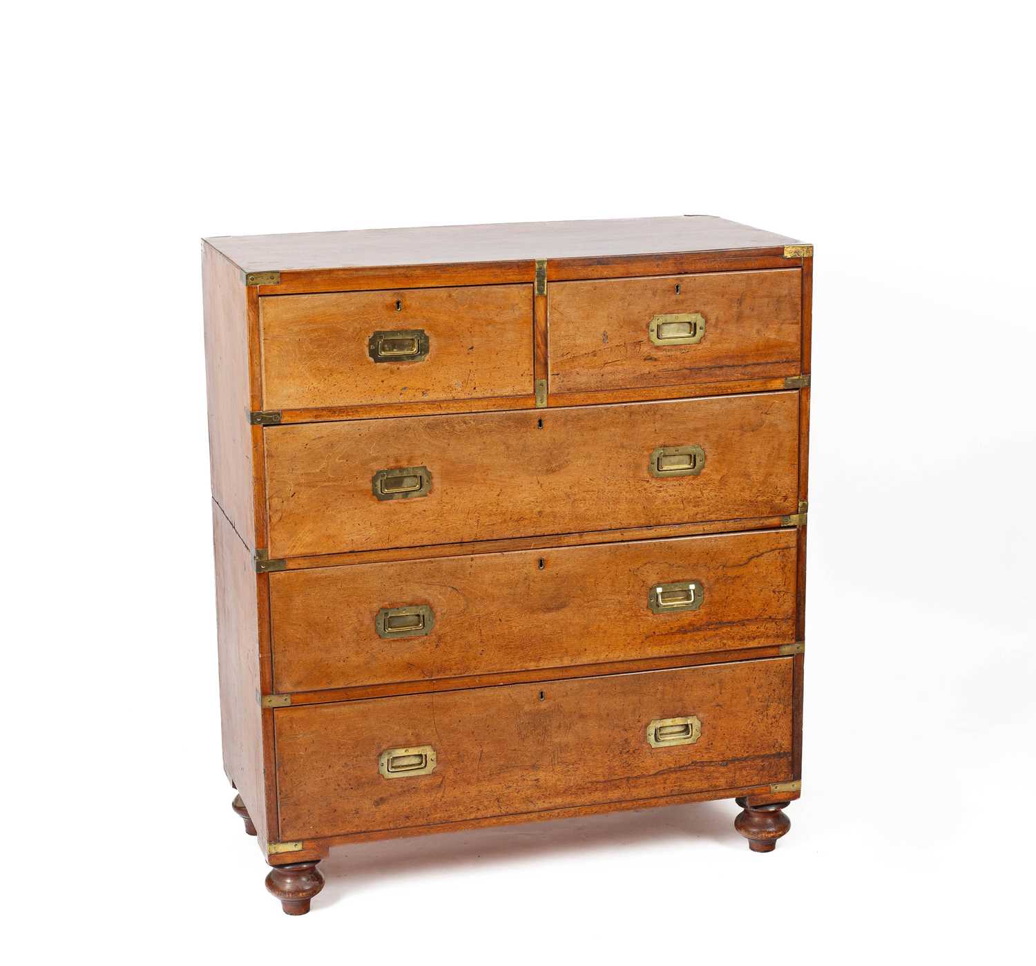 Lot 553 - A 19th Century two-section campaign chest