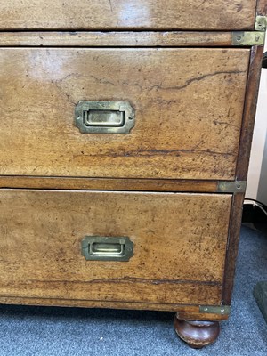 Lot 553 - A 19th Century two-section campaign chest