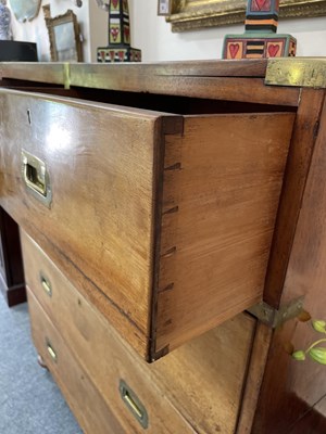 Lot 553 - A 19th Century two-section campaign chest