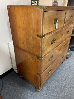 Lot 553 - A 19th Century two-section campaign chest