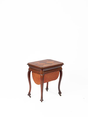 Lot 554 - A Victorian rosewood and burr walnut work table