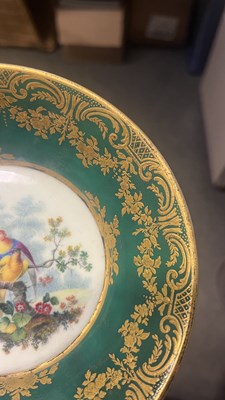 Lot 505 - A Sèvres green ground cup and saucer