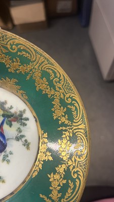 Lot 505 - A Sèvres green ground cup and saucer