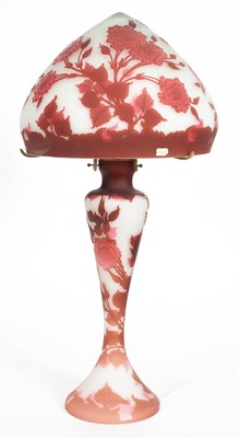 Lot 754 - A Gallé style mushroom lamp