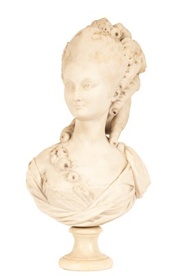 Lot 104 - A 19th Century marble bust of a lady