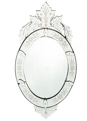 Lot 548 - A Venetian glass mirror