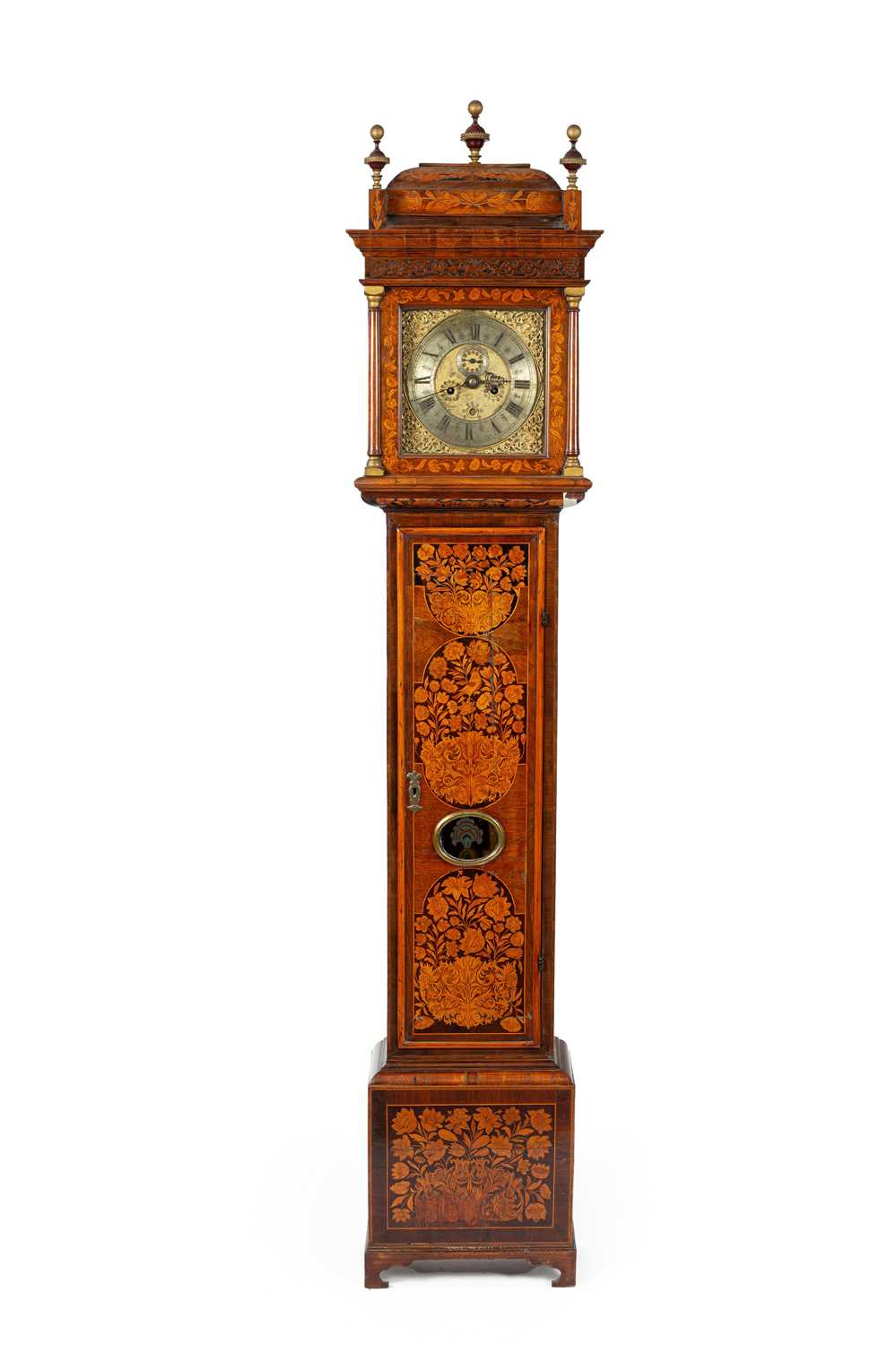 Lot 443 - A late 17th Century Scottish walnut and marquetry eight-day longcase clock