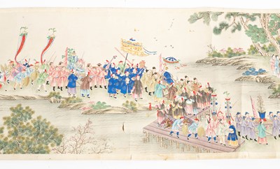 Lot 599 - A Chinese scroll painting