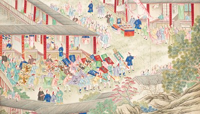 Lot 599 - A Chinese scroll painting