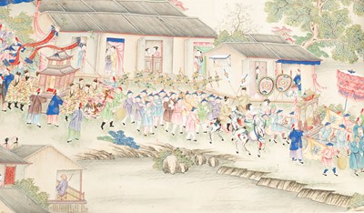 Lot 599 - A Chinese scroll painting