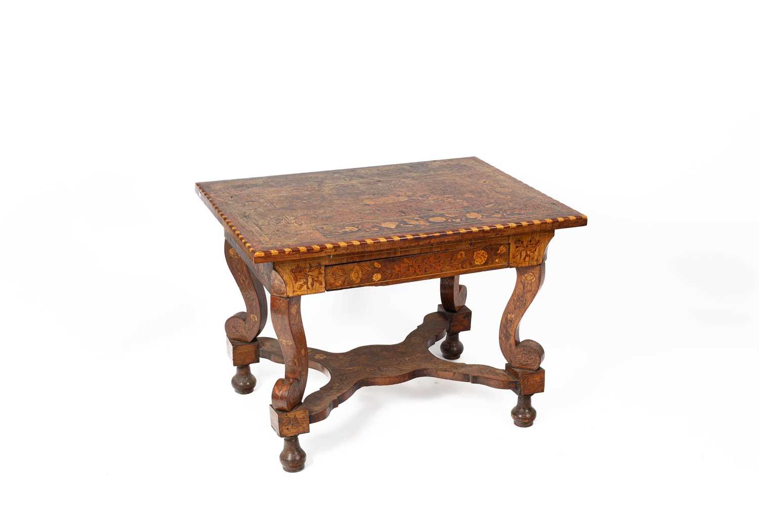 Lot 481 - An 18th Century Dutch walnut and marquetry centre table