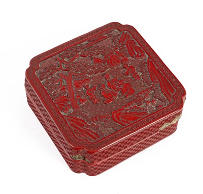 Lot 601 - A Cinnabar lacquer box