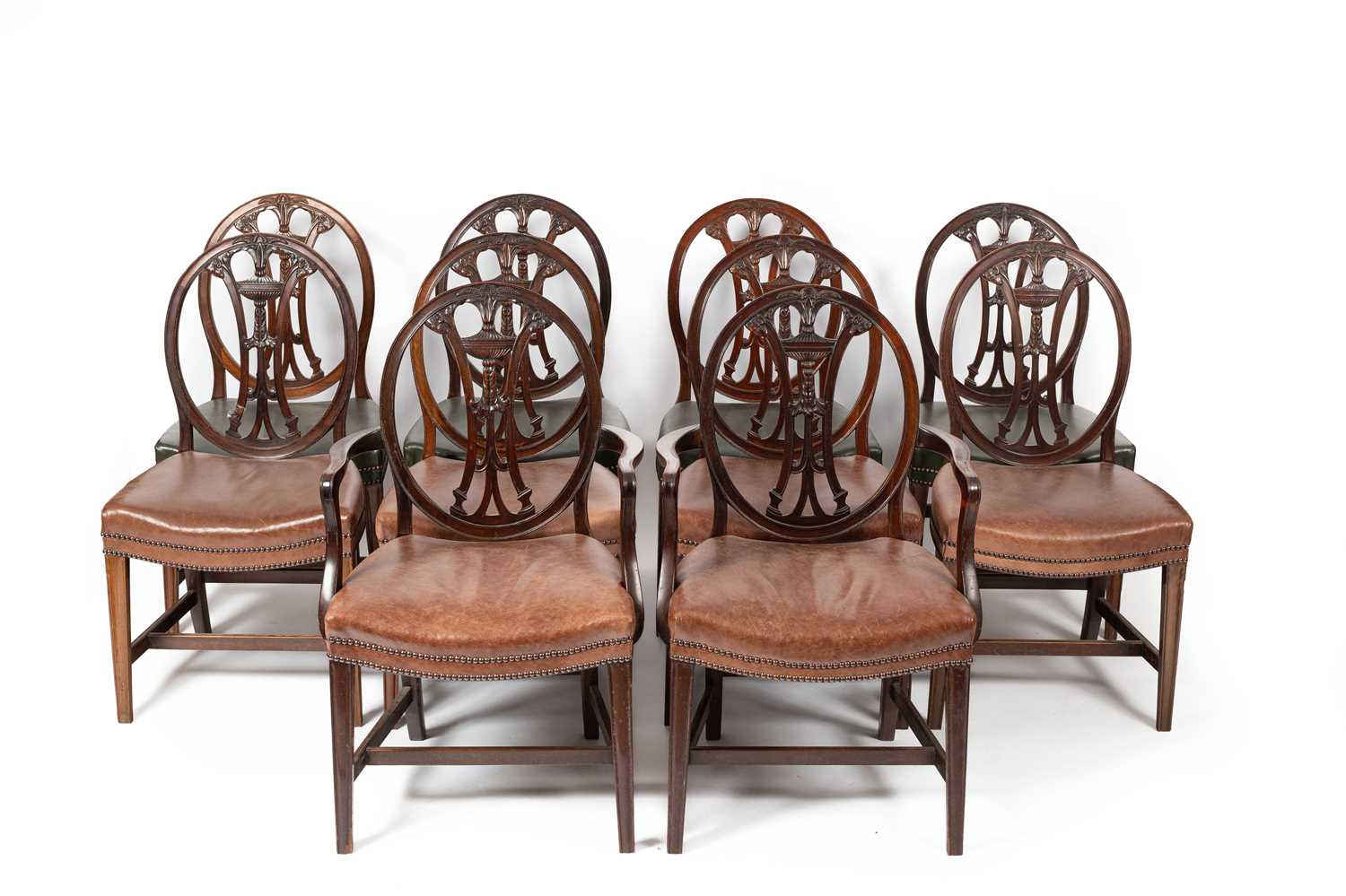 Lot 484 - Ten late 18th Century style mahogany dining chairs