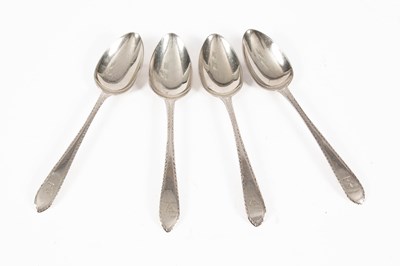 Lot 404 - Four George IV Irish silver dessert spoons