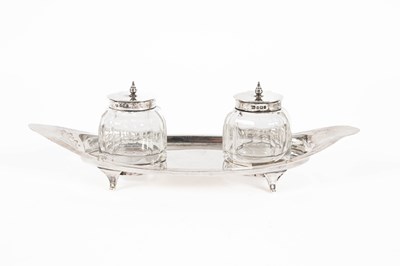 Lot 408 - A late Victorian silver inkstand