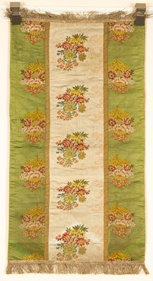 Lot 669 - A silk embroidered panel