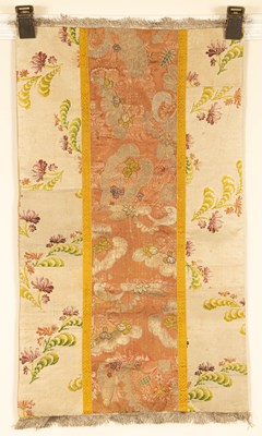 Lot 670 - A silk embroidered panel