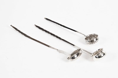 Lot 333 - Three silver toddy ladles