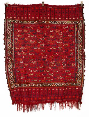 Lot 621 - A Kashgai flatweave and embroidered hanging